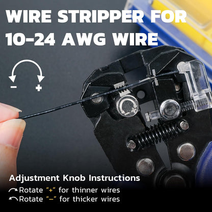Pelacables Autoajustable 3 En 1 Corte Y Crimpado 10-24AWG