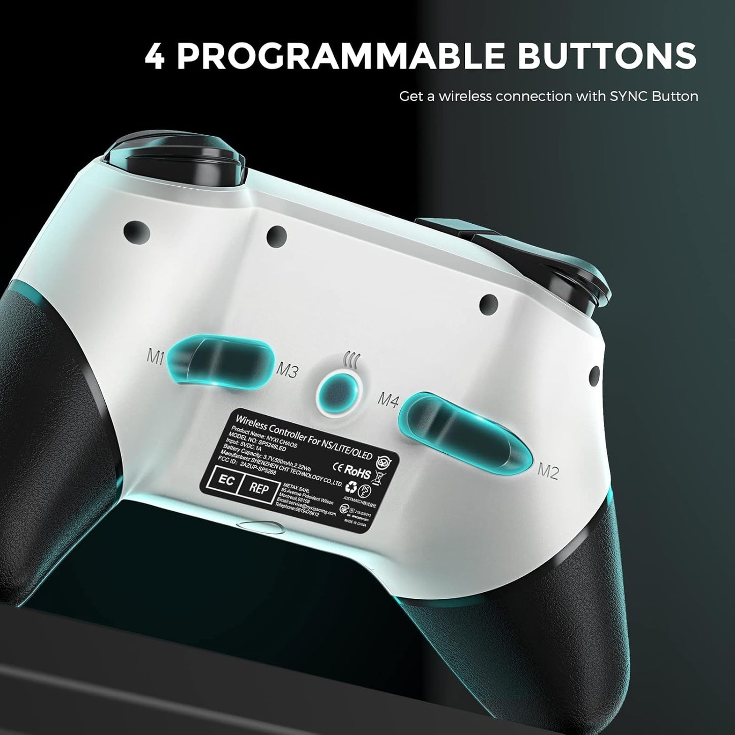 NYXI Switch Pro Controller, Wireless Switch Controllers with LED Light.