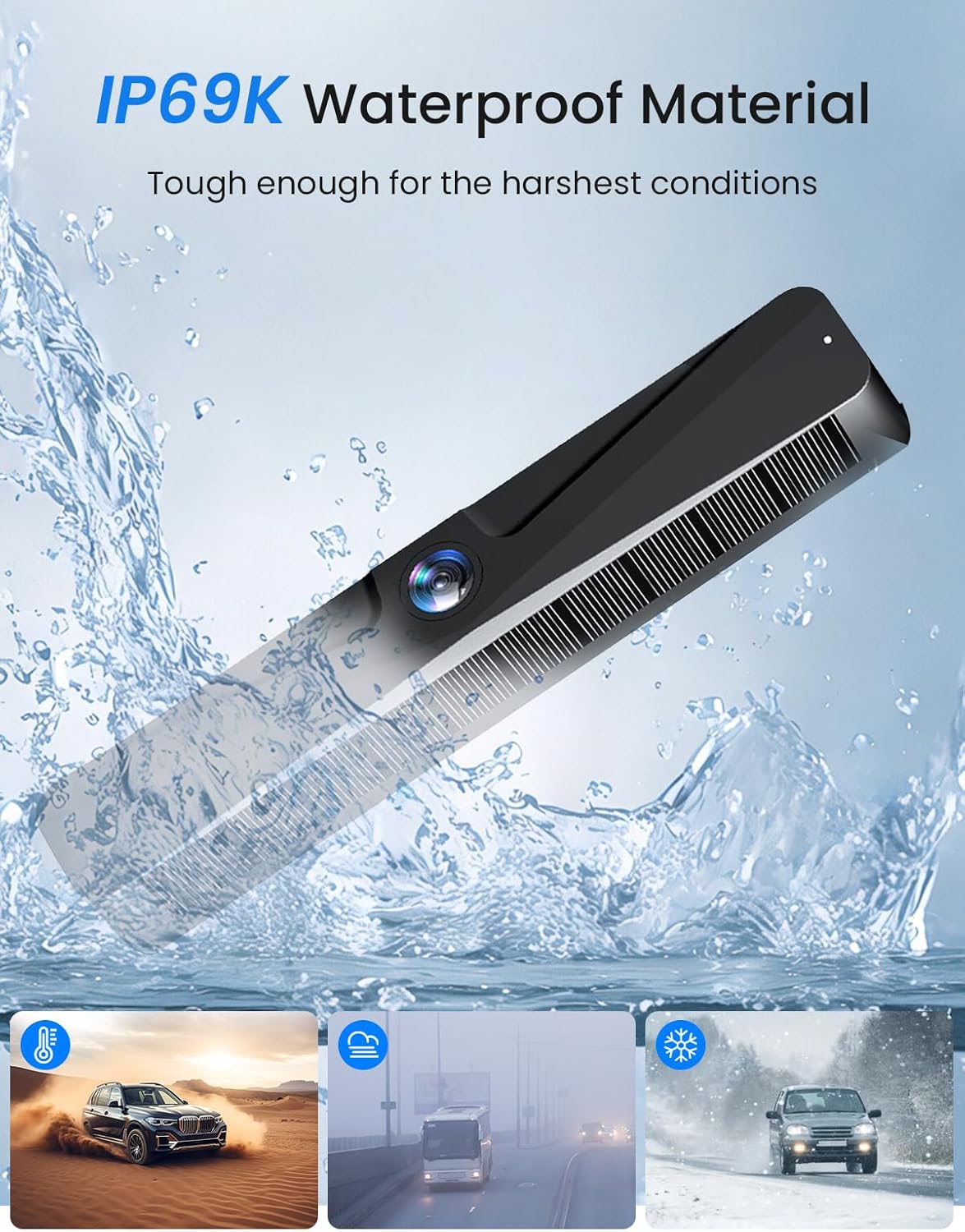 Cámara de respaldo inalámbrica, solar, monitor 1080P de 5"