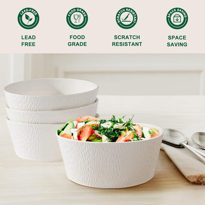 Juego 4 Cuencos Grandes 1.5L de 8" Pasta Sopa Ensalada VIDALENA