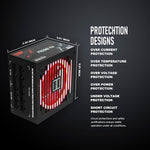 Fuente de alimentación de 850V, para computadoras gaming y ATX.