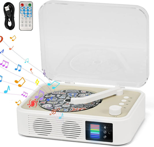 Reproductor de CD portátil, Bluetooth, batería recargable, Vintage.