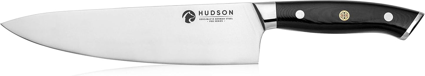 Cuchillo de chef Hudson, 8", acero alemán, mango de micarta.