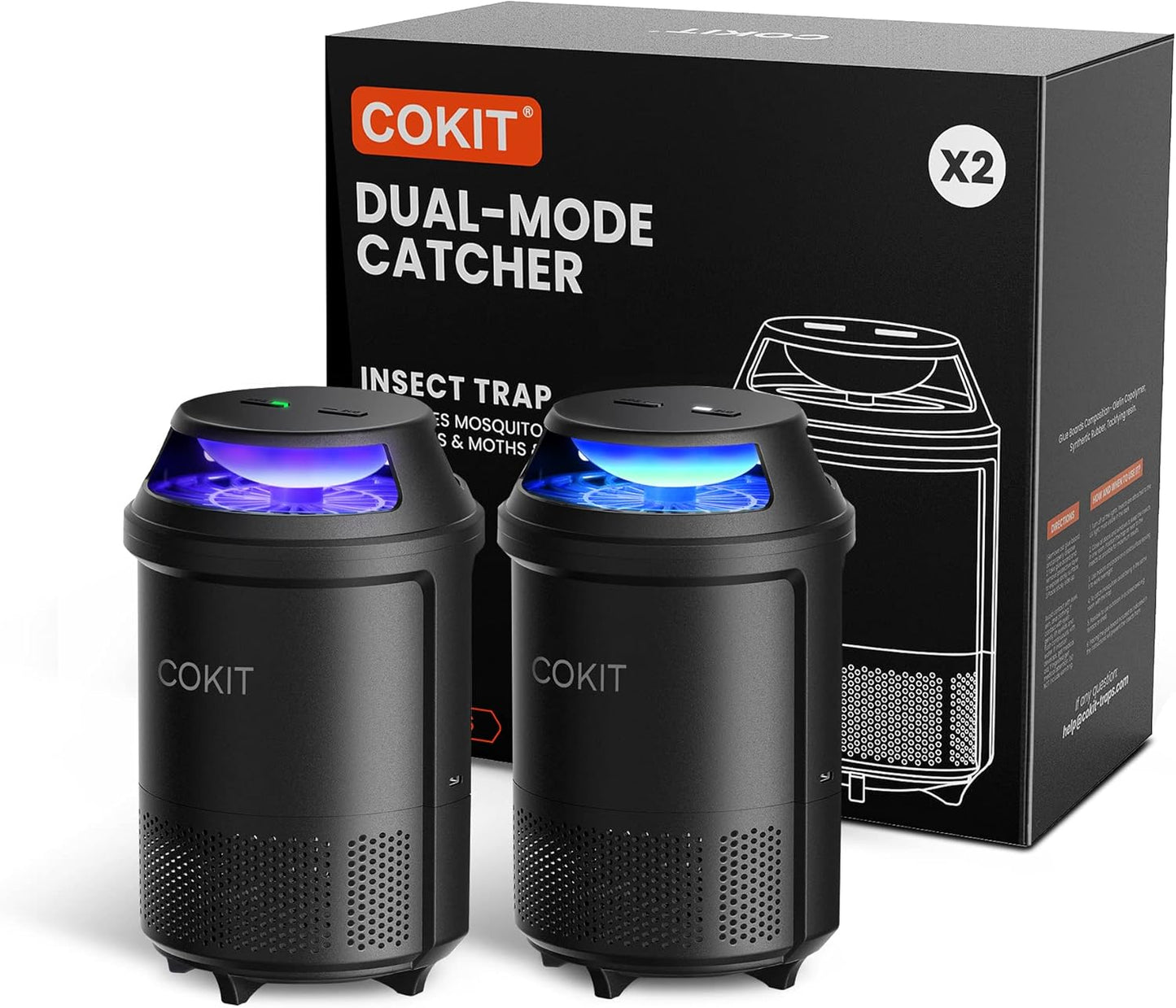 Trampa para interiores, mosquitos e insectos pequeños, 2 pack.