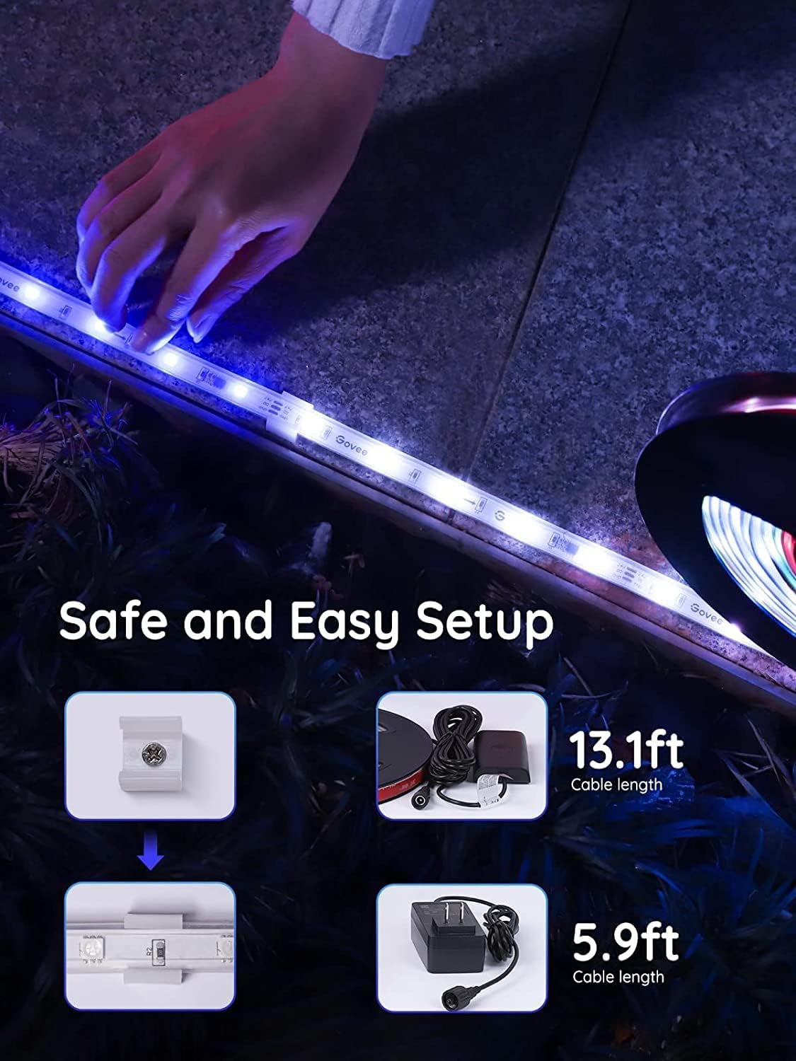 Govee Tira de Luces LED Inteligentes para Exteriores.RGBIC, IP65.