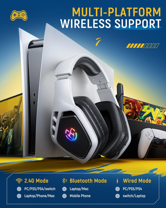 Tatybo Auriculares Inalámbricos para Juegos PC,PS5,PS4.