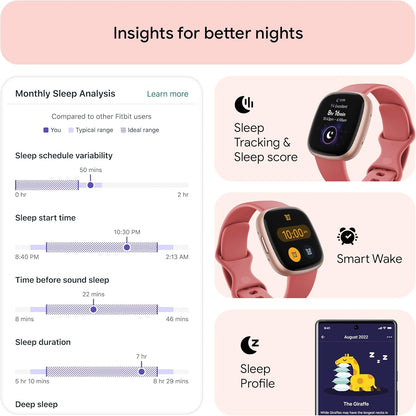 Smartwatch de Fitness, Fitbit Versa 4, con GPS integrado (CAJA BIERTA)