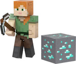 Mattel, Minecraft Diamond Figura de Acción Alex Coleccionable 5.5''.
