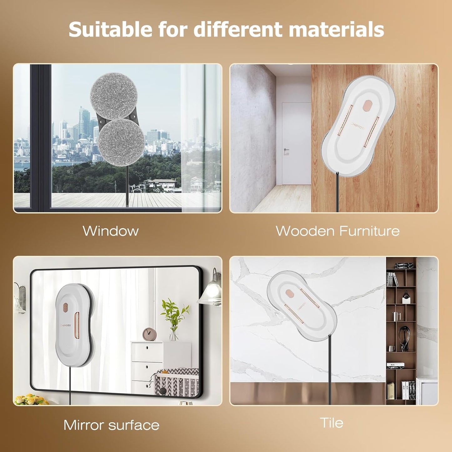 Robot limpiador de ventanas con doble pulverización de agua.(USADO)