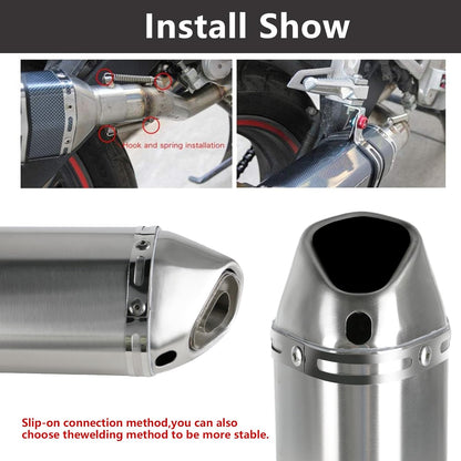 Silenciador deslizante para motocicleta, escape universal, 1.5-2".
