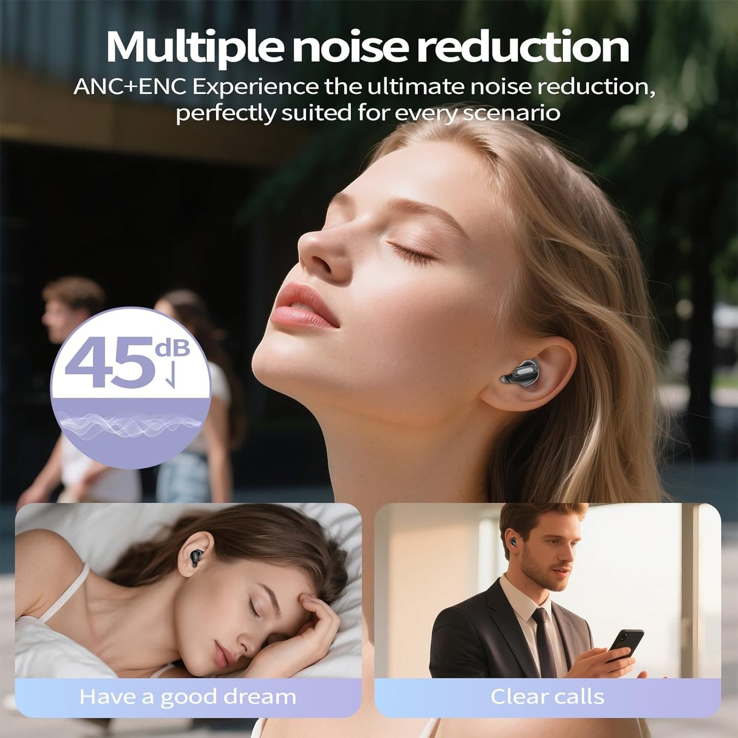 Auriculares para dormir inalámbricos Bluetooth 5.4 impermeables