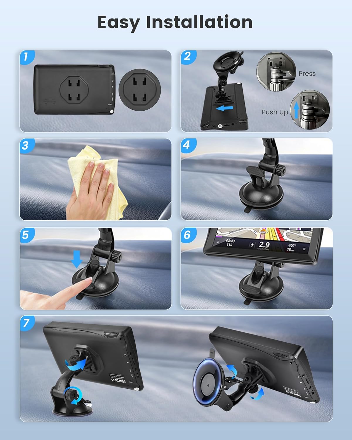 Dispositivo de navegación GPS  FIYAPOO para automóvil 2024.