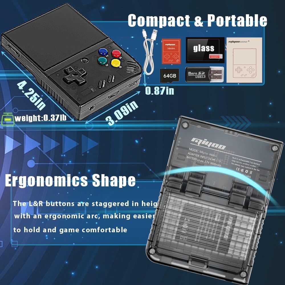 Miyoo Mini Plus Consola de juegos retro, consola de juegos portátil.