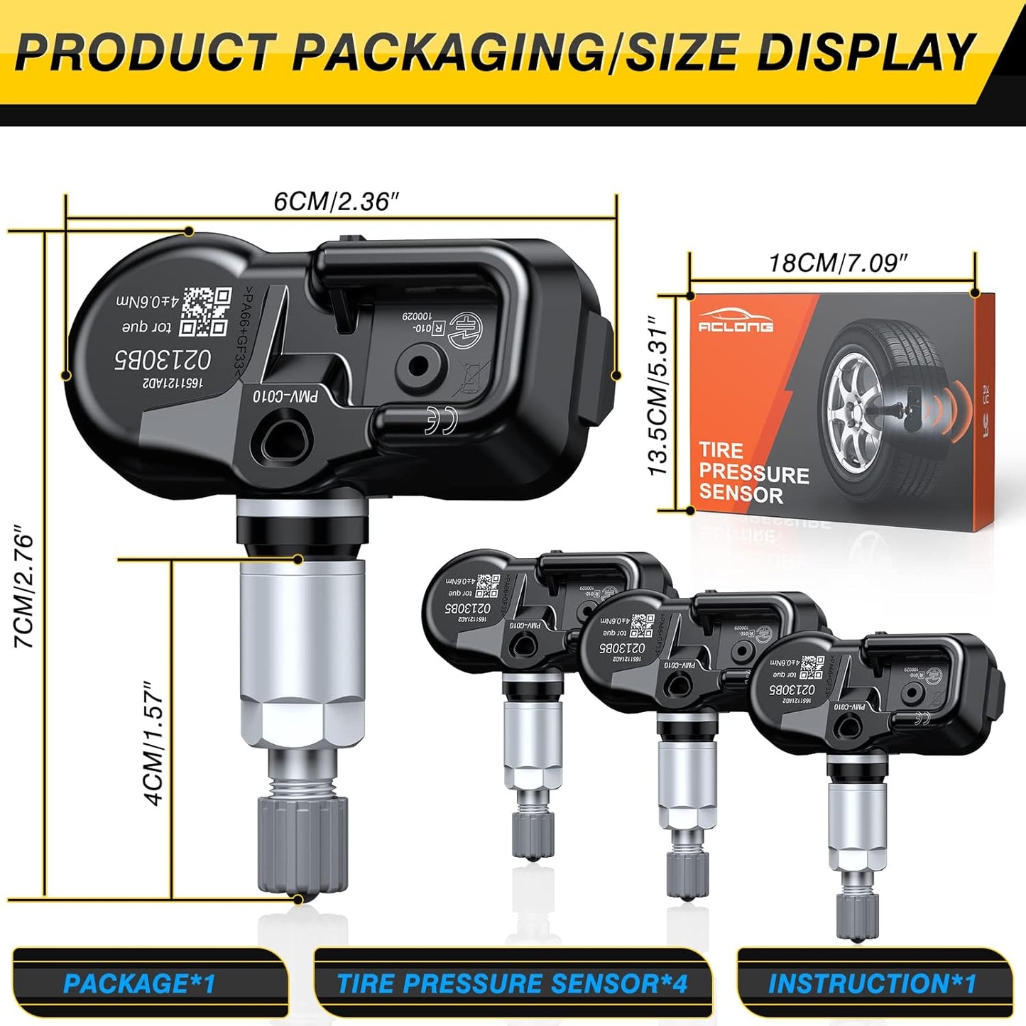 Sensor de presión de neumáticos TPMS, Aclong 4260730060.