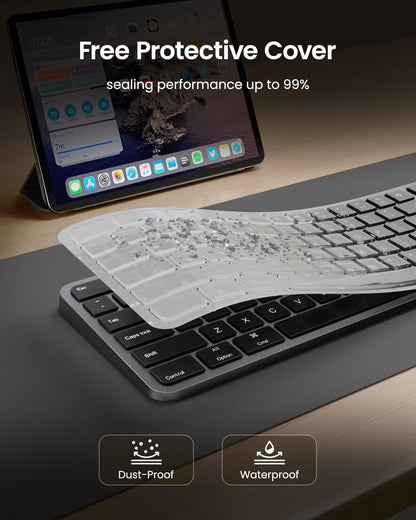 Teclado ProtoArc K100-A inalámbrico retroiluminado para Mac, Bluetooth