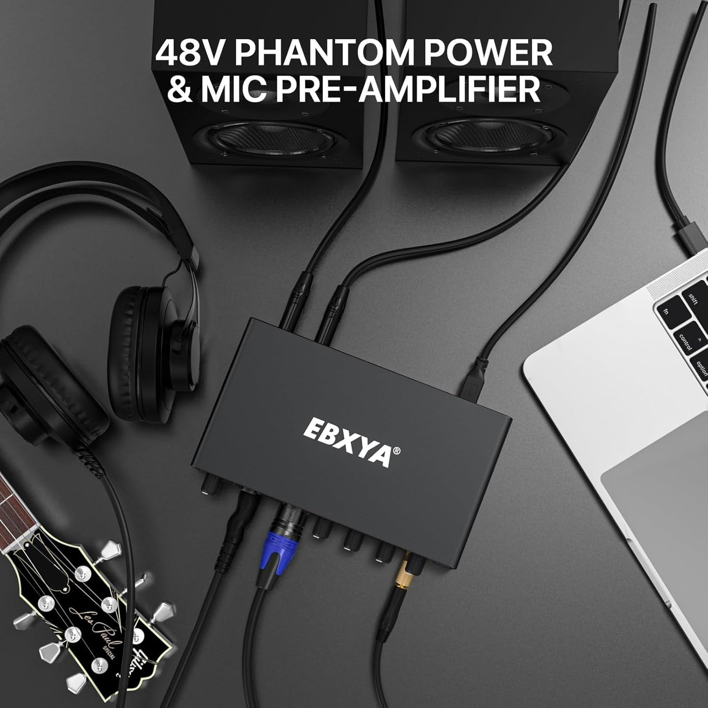 Interfaz de audio USB EBXYA 2x2 para grabación.