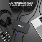 Interfaz de audio USB EBXYA 2x2, para grabación transmisión y podcasting.