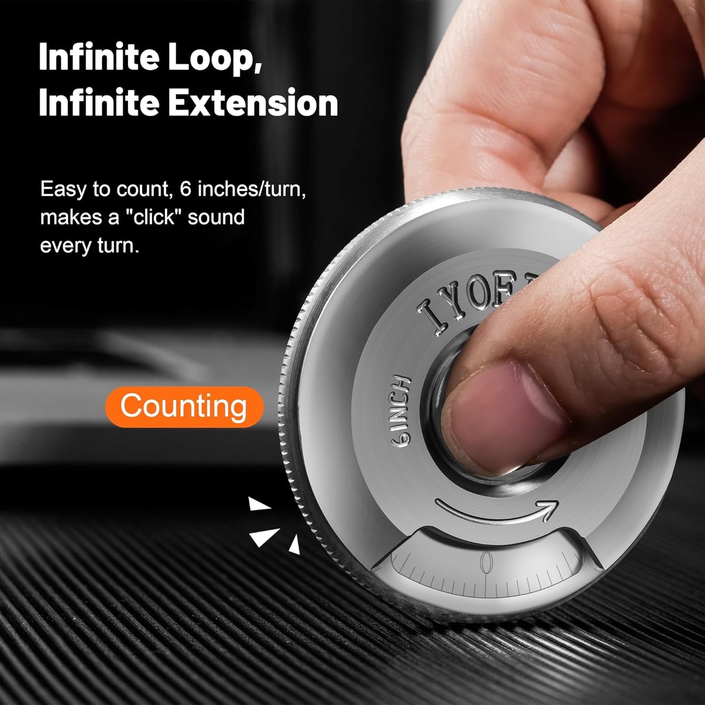 Cinta métrica circular de 6", con punta curva de titanio.