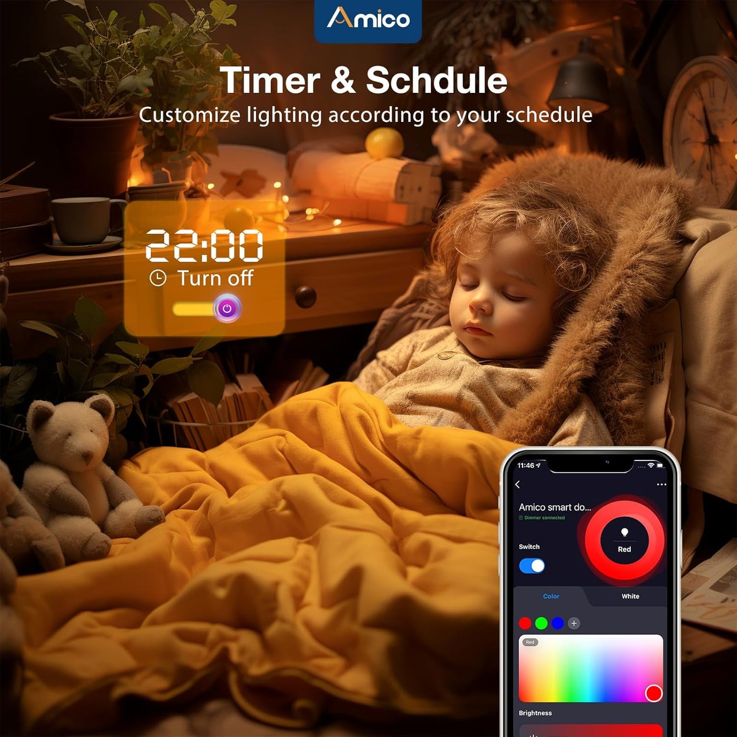 Amico Paquete de 4 luces LED empotrables 4"