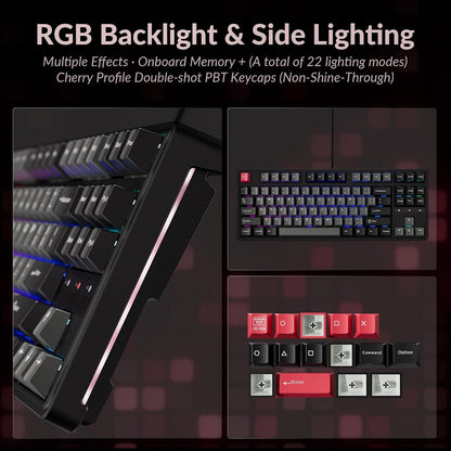 Teclado mecánico con cable Keychron C3/HE/TKL, interruptores magnéticos