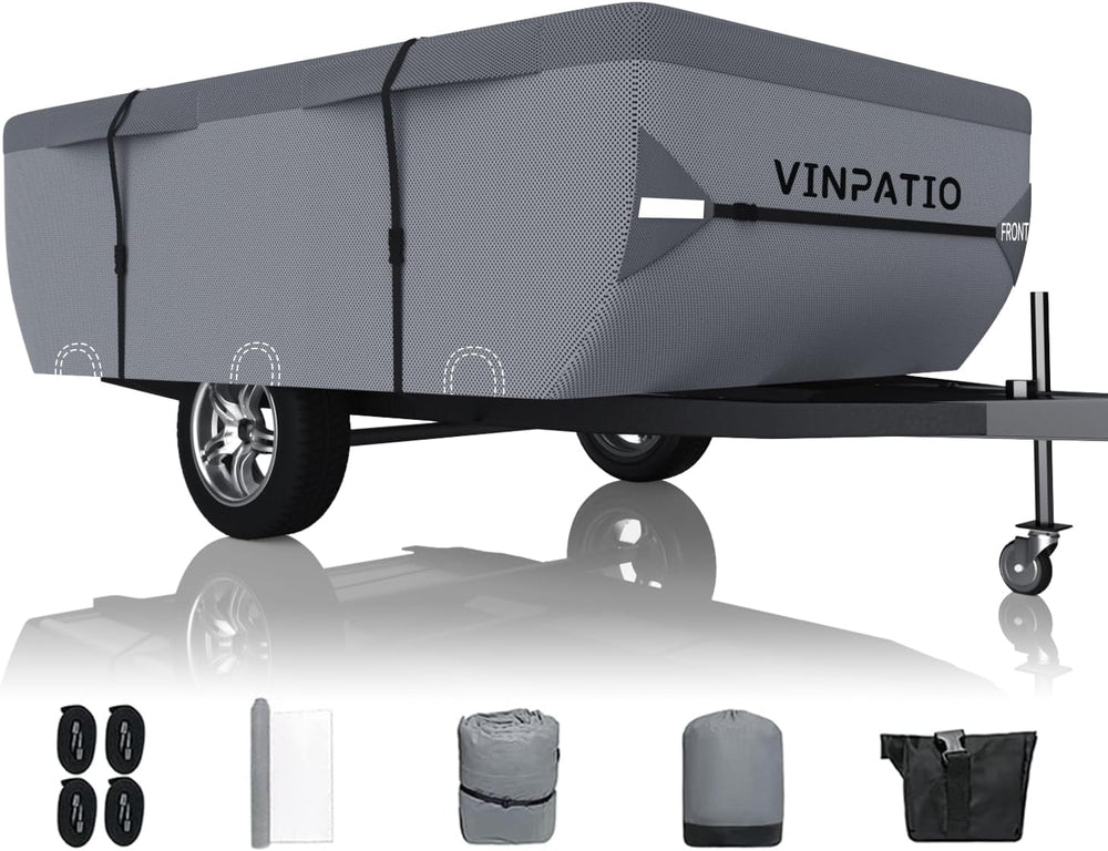 Funda plegable para caravana, impermeable, anti-UV, correas anti-viento.