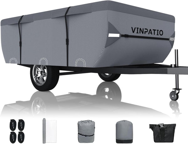 Funda plegable para caravana, impermeable, anti-UV, correas anti-viento.