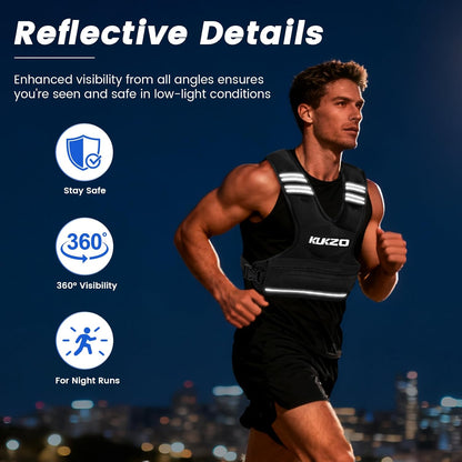 Chaleco Con Peso Ajustable KUKZO 6-12libras Para Entrenamiento Color Negro