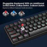 KOORUI - Teclado Para Juegos, 60% Mecánico con 26 RGB Retroiluminados