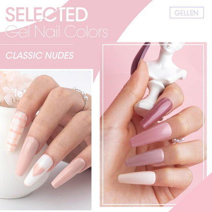 Kit Uñas Gel Gellen 10 Colores Lámpara UV LED