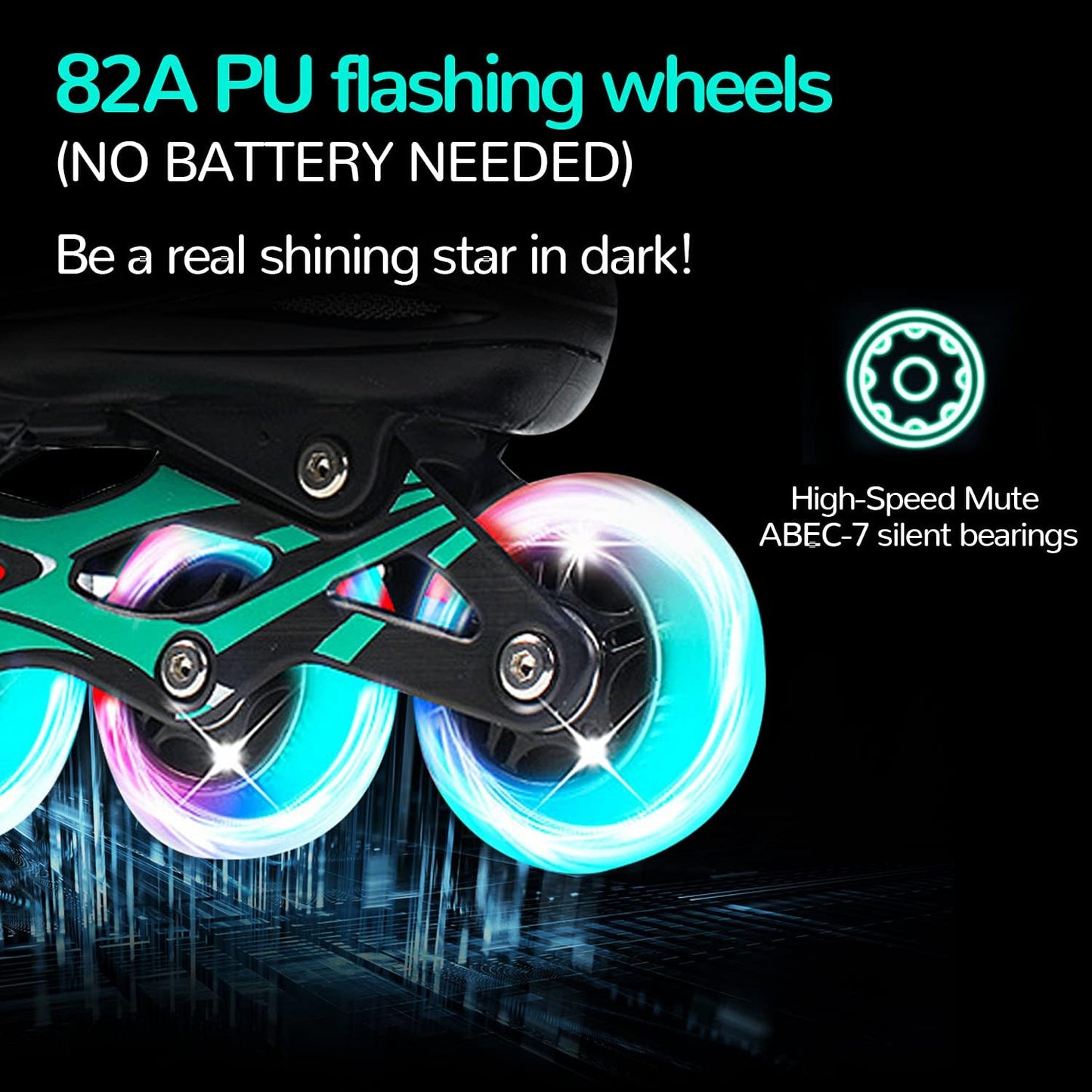 KDJ Patines en línea para niños, patines ajustables con 4 ruedas iluminadoras