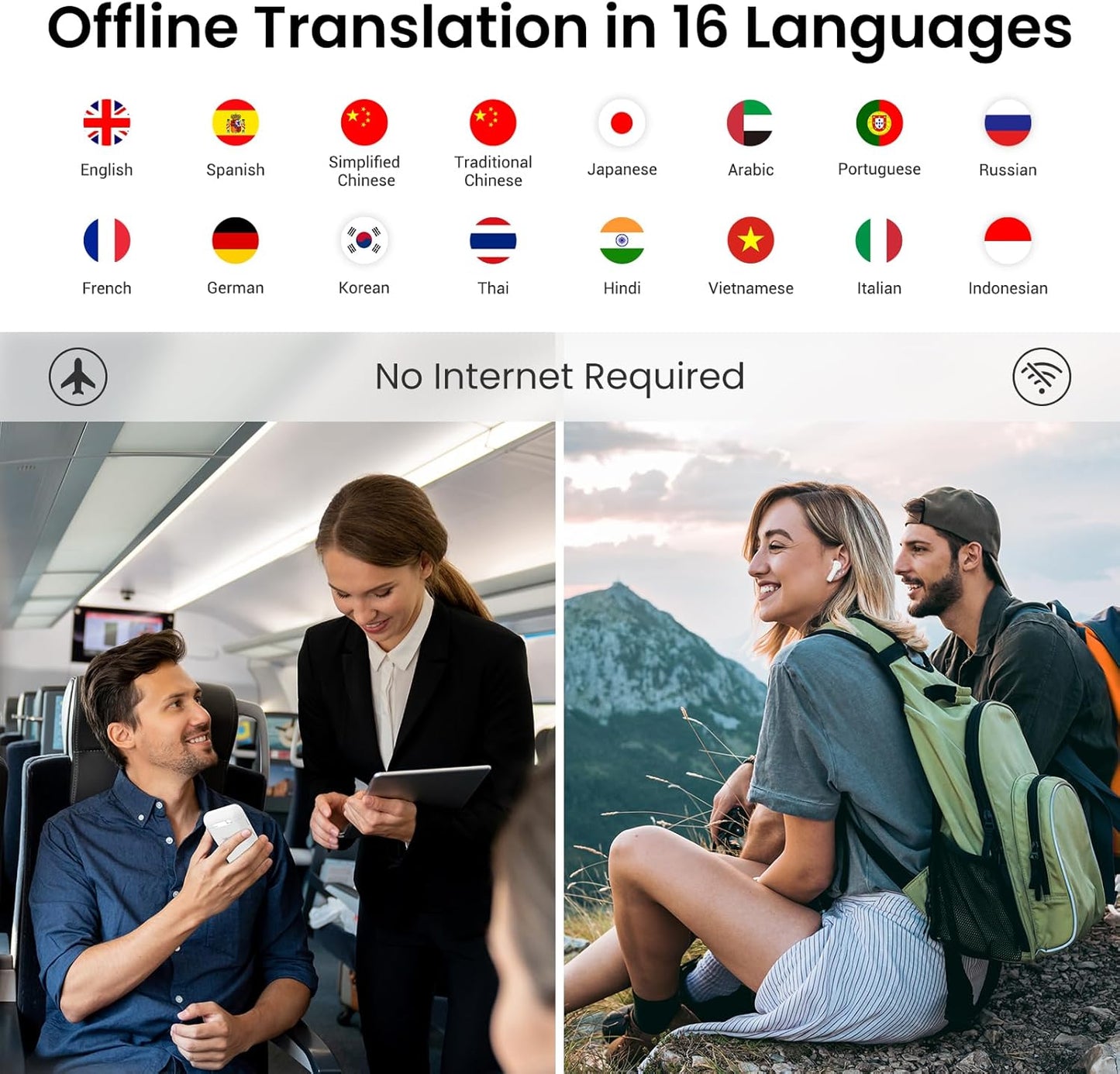 Audífonos Wooask ChatGPT TransBuds 144 idiomas