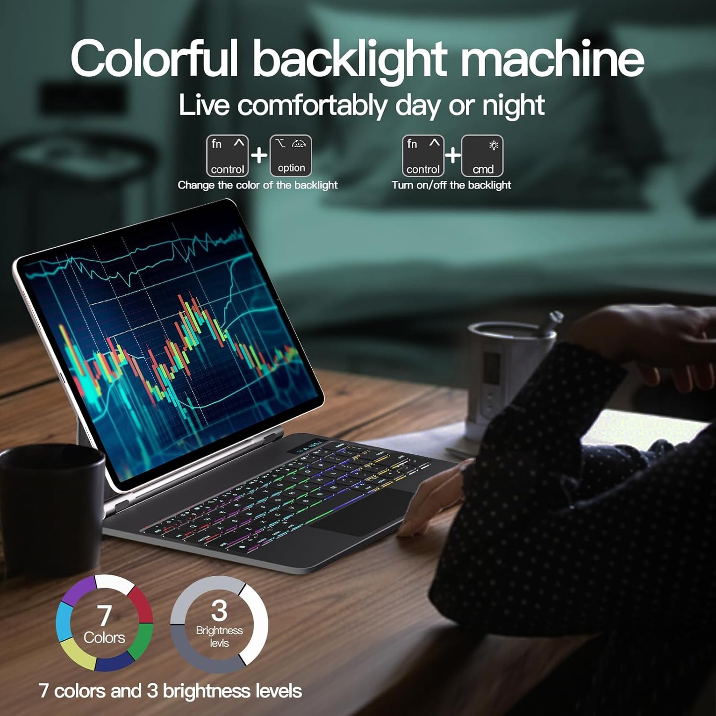 Funda de teclado para iPad Pro de 11" retroiluminación magnético