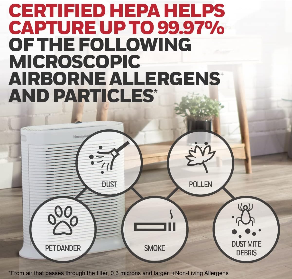 Purificador de aire Honeywell True HEPA para alérgenos.