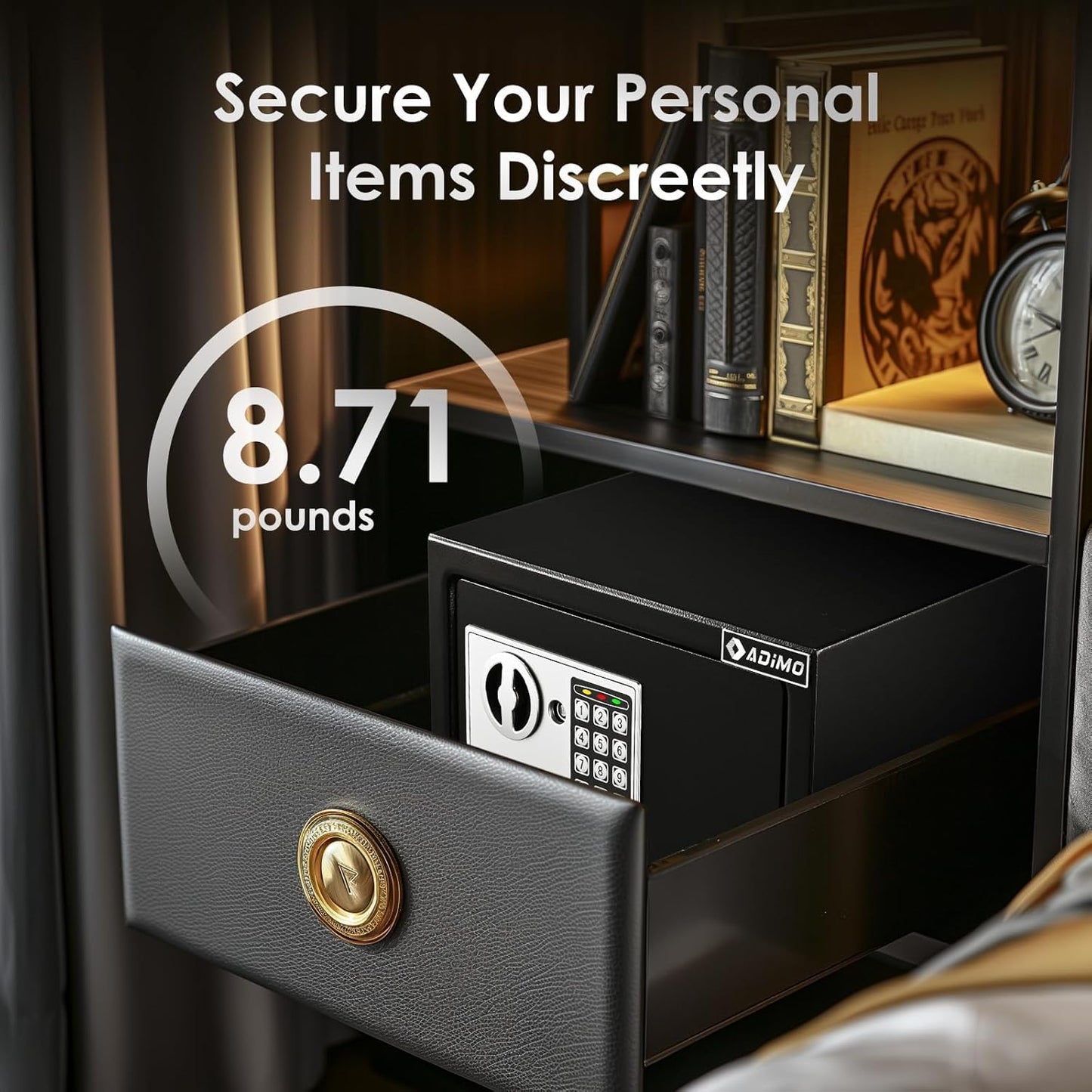 Caja de seguridad, pequeña con bolsa de seguridad ignífuga, con llaves y código de paso