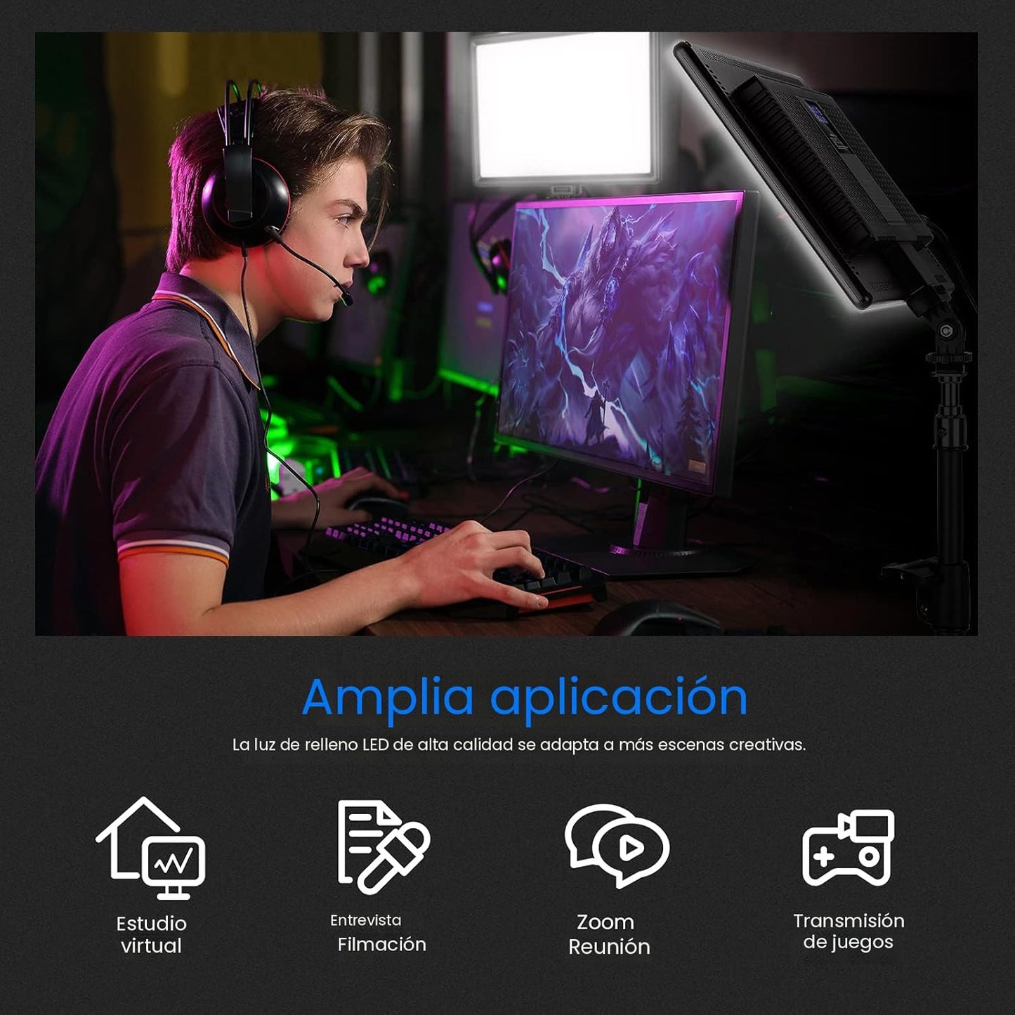 Kit de iluminacion para fotografia, profesional, regulable con tripode.