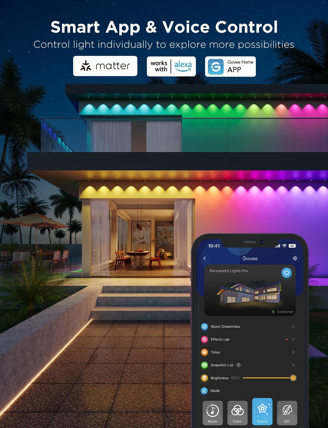Luces permanentes para exteriores, IP67 impermeable, GOVEE.