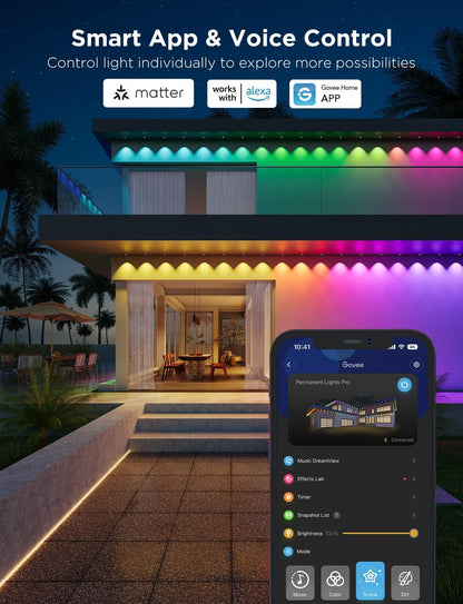 Luces permanentes para exteriores, IP67 impermeable, GOVEE.