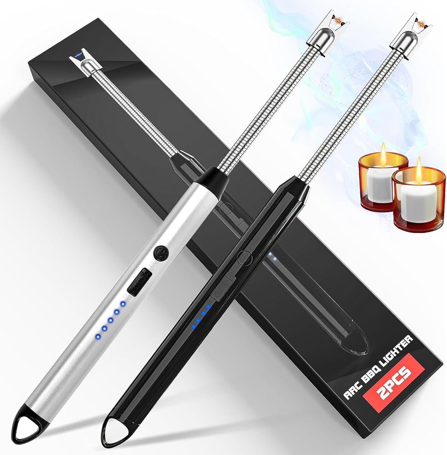 2 Pcs Encendedor Electrónico, Encendedor Electrico USB Recargable.