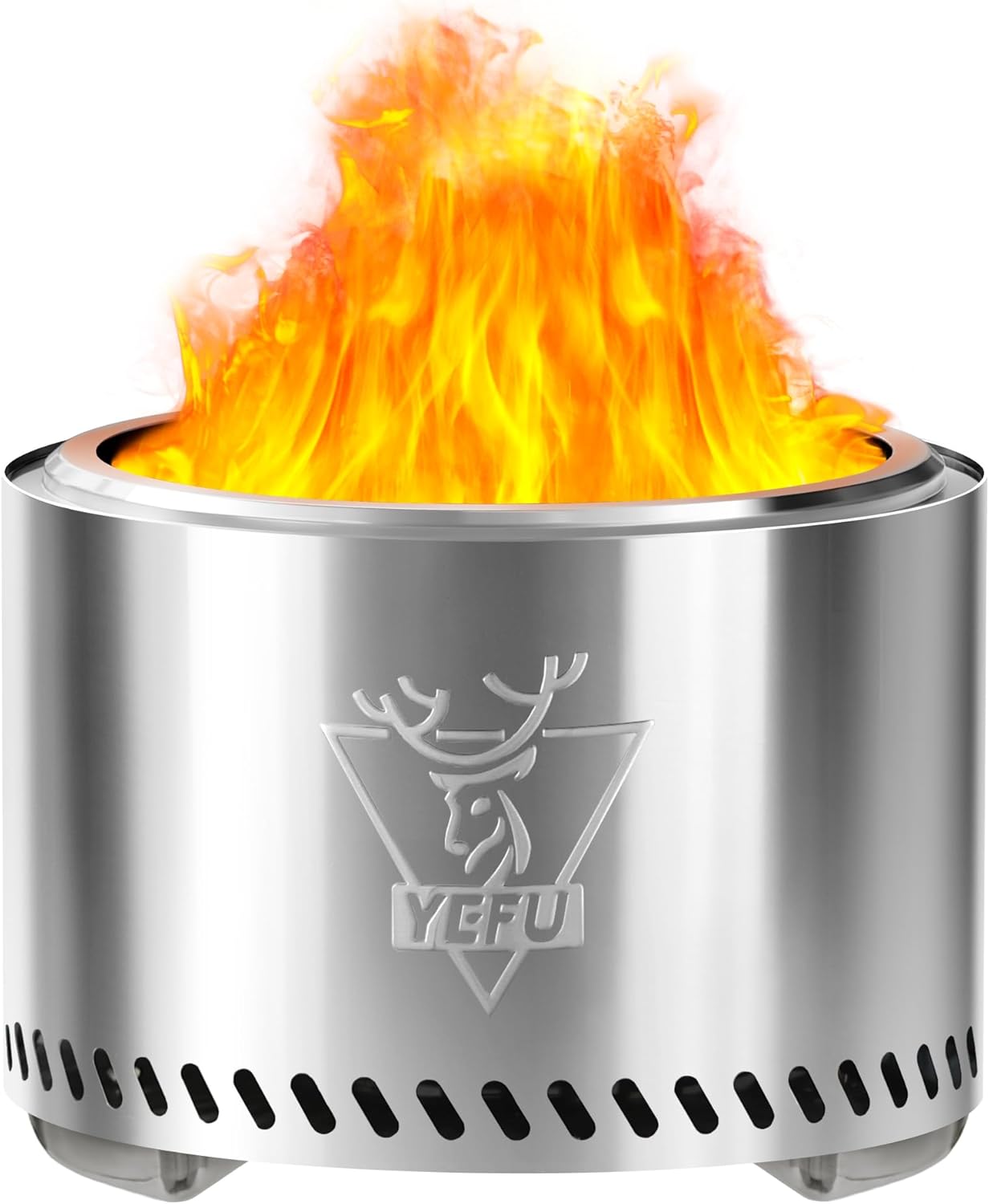 YEFU Fogata con cenicero extraíble: sin humo, acero inoxidable.