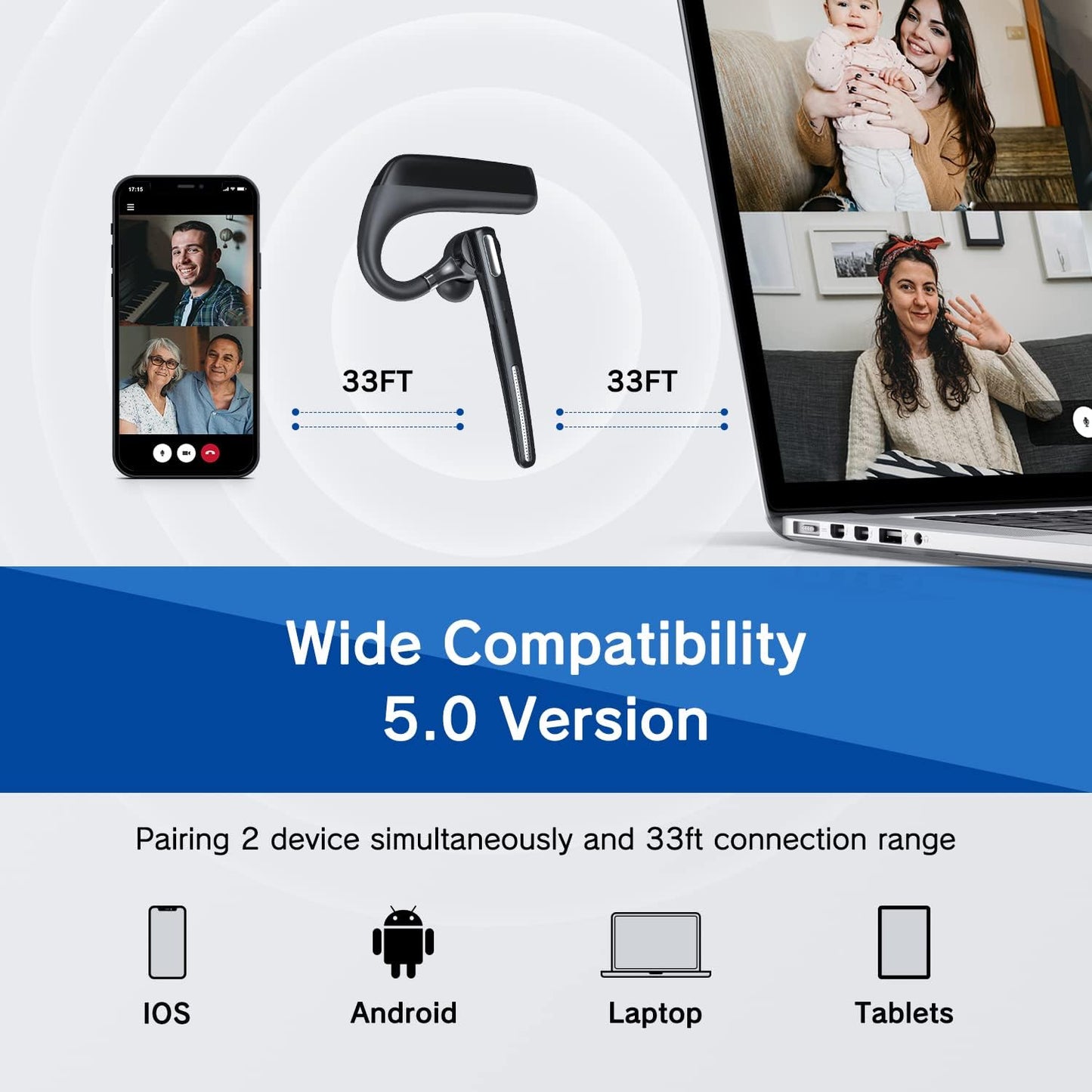 Auriculares Bluetooth con micrófono inalámbricos G6