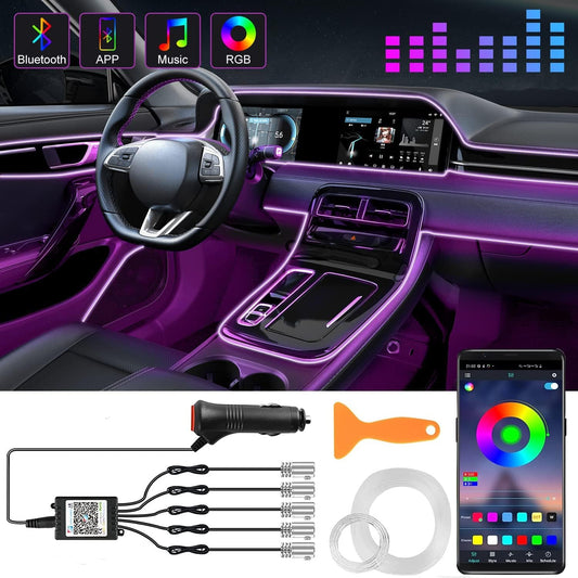 Tira de luces LED para interior de coche, RGB, control por app.