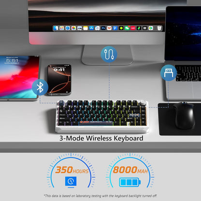 Teclado Mecánico Inalámbrico, Womier ERA75, con VIA/QMK (DETALLE)