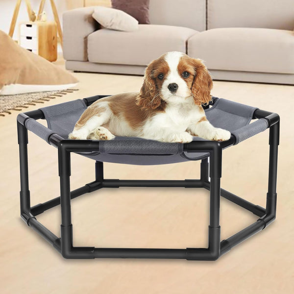 Cama elevada para perros o gatos pequeños, malla lavable y transpirable.