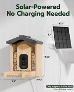Comedero inteligente para pájaros, Panel solar Wi-Fi 2.4.