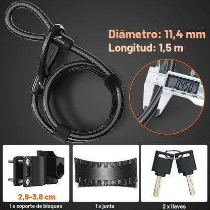 Candado para Bicicleta, Sportneer, Grillete de 17 mm, Con llaves.