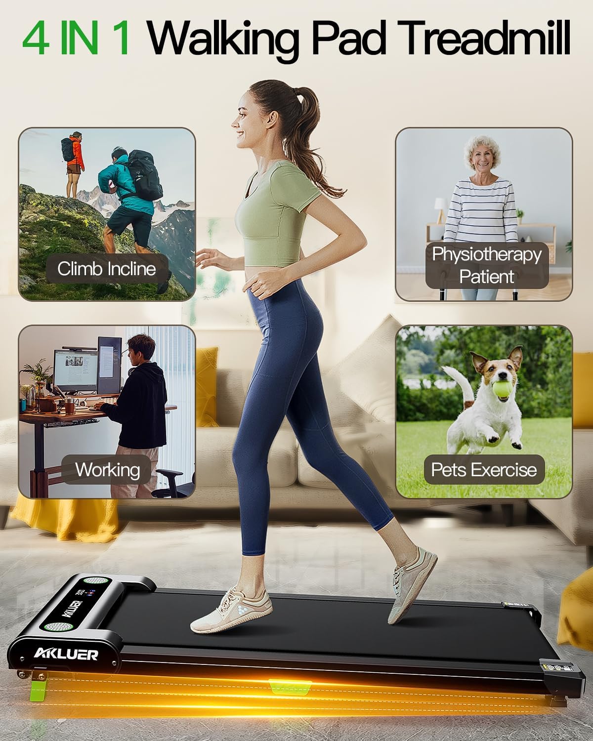 Caminadora eléctrica portátil AKLUER 480L-A