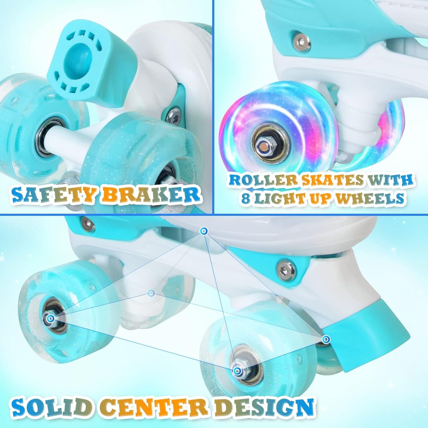 Patines de ruedas para niñas pequeñas, ajustables. Nattork.