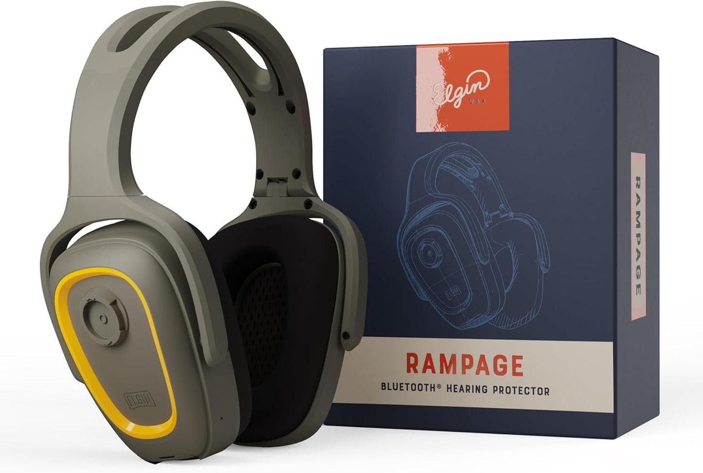 Elgin Rampage, Auriculares Bluetooth de protección auditiva, IP65.