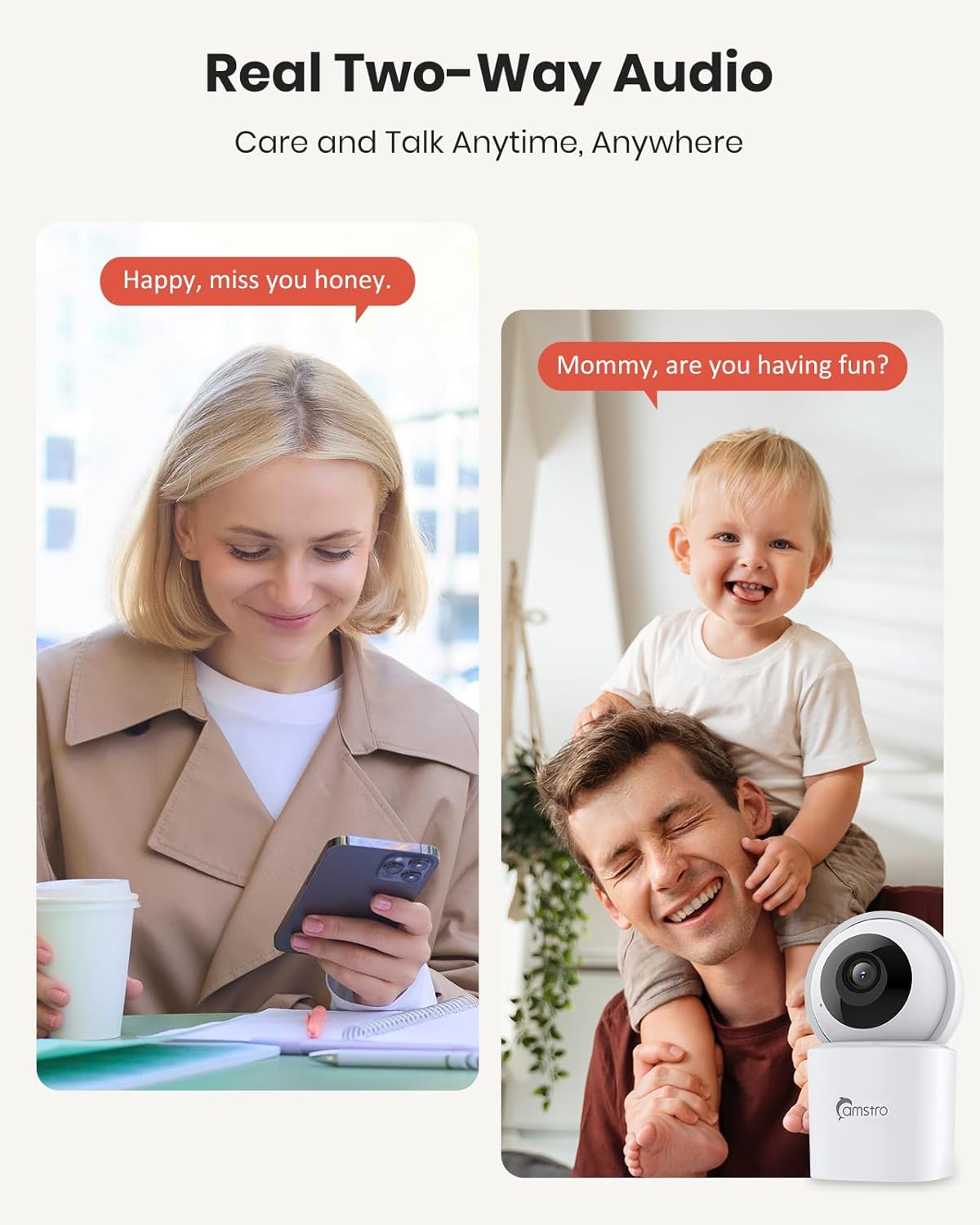 CAMSTRO - Cámaras de seguridad 3K para interiores.2 PACK (USADAS).