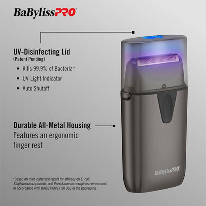 Afeitadora metálica, desinfección UV, BaBylissPRO, (USADO).